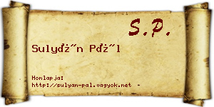 Sulyán Pál névjegykártya
