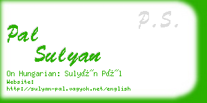 pal sulyan business card